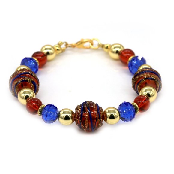 My Bead Emporium Jewelry - Wonder Woman theme color bracelet with figurine included.